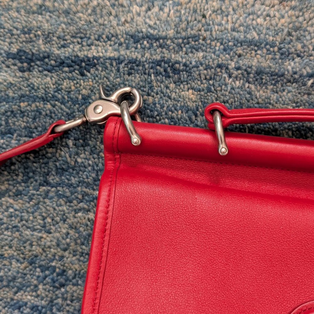Vintage Coach Willis Bag - Red with Silver Hardware - Picture 6 of 14